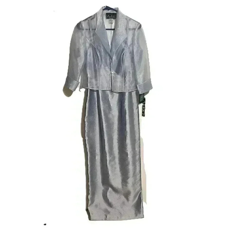 ALEX EVENINGS TWO PIECE SET JACKET/LONG PROM DRESS SIZE 6